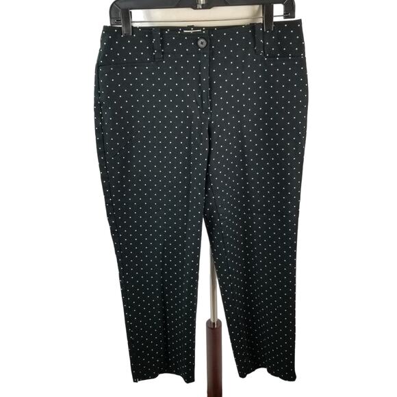 Talbots Black White Dot Signature Crop Ankle Pants Size 6 - Picture 1 of 4